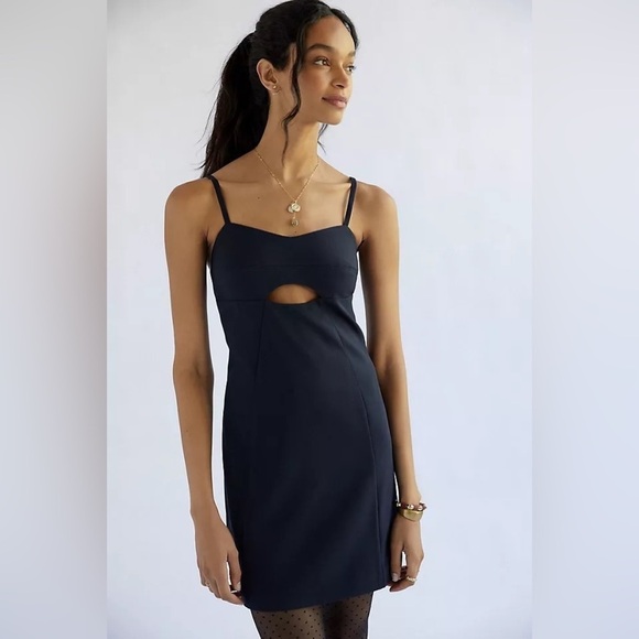 Anthropologie Mare Mare Cut Out Shift Mini Dress Navy Blue Size 1X - Picture 1 of 14